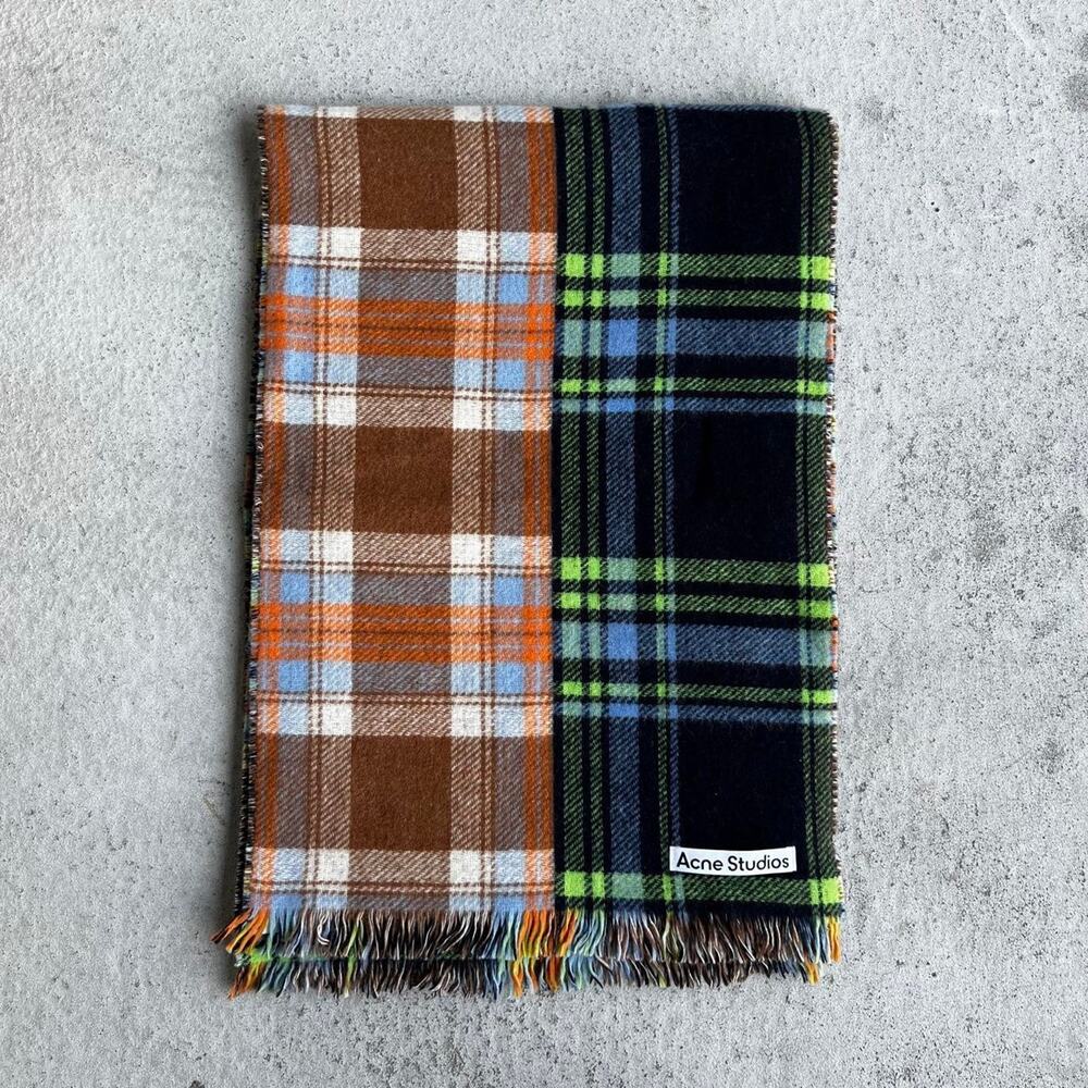 Acne Studios Vorata Patchwork Tartan Scarf